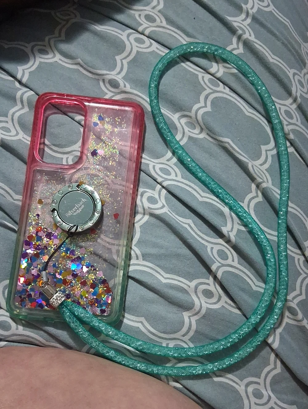 Galaxy A53 5G Sparkling Pink & Aqua Glitter Phone Case